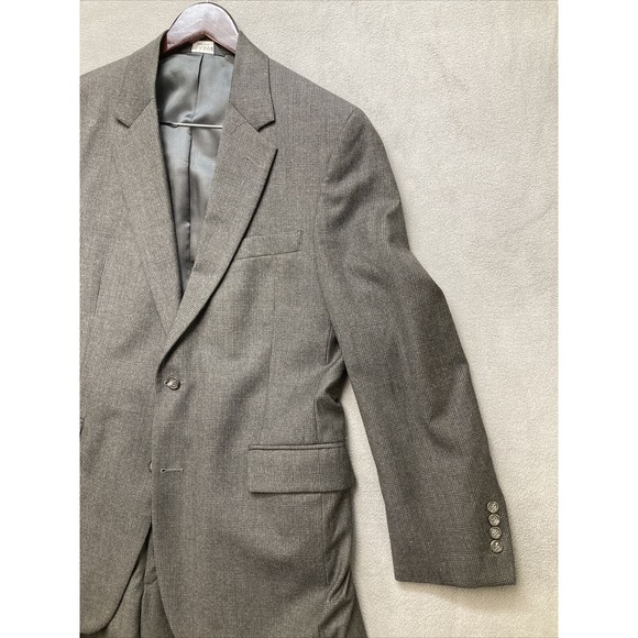 Jos A Bank Signature Collection Grey Plaid 43R 100% Wool Pants 36x29 - Picture 5 of 16